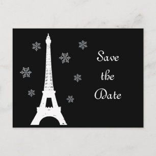 Winter in Paris Save the Date Postkarte