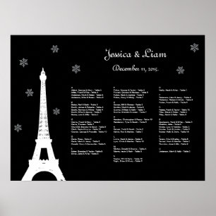 Winter in Paris Sitzkarte Poster