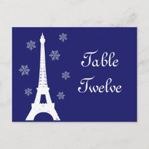 Winter in Paris Tischnummer Postcard indigo