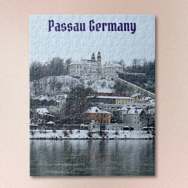Winter in Passau, Deutschland Jigsaw Puzzle (Text is optional and may be removed. Select "Personalize this Design" and backspace out the text.)