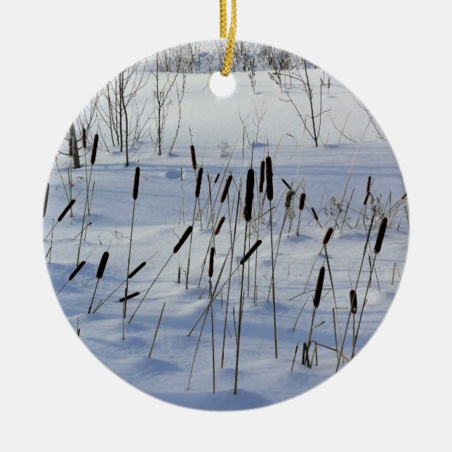Winter in Quebec, Kanada Keramik Ornament (Vorne)