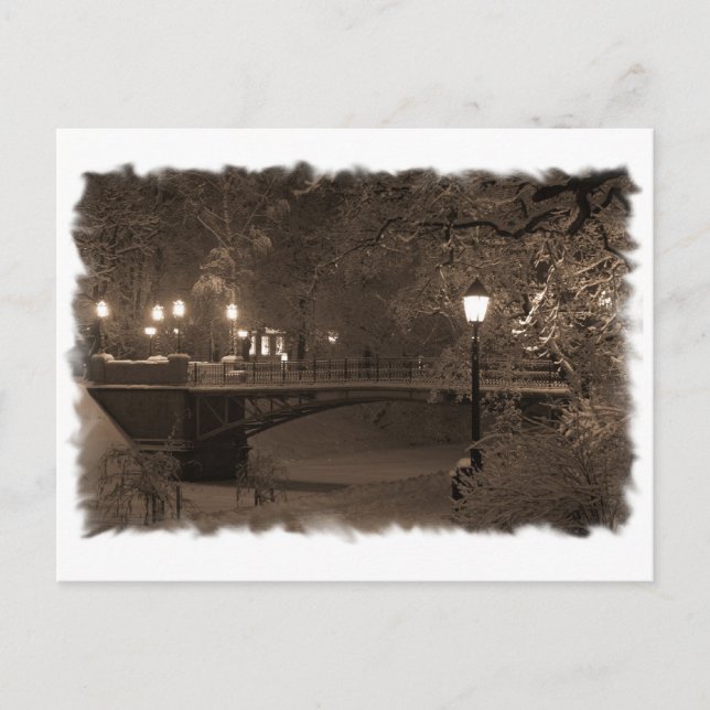 Winter in Sepia-Tönen Postkarte (Vorderseite)