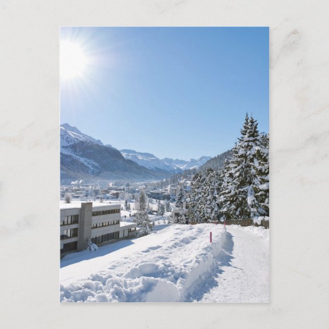 Winter in St. Moritz Postkarte (Vorderseite)