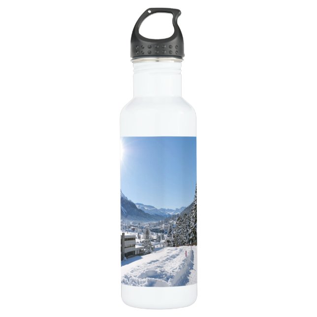 Winter in St. Moritz Trinkflasche (Vorderseite)