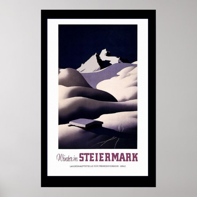 "Winter in Steiermark" Vintage Travel Poster (Vorne)