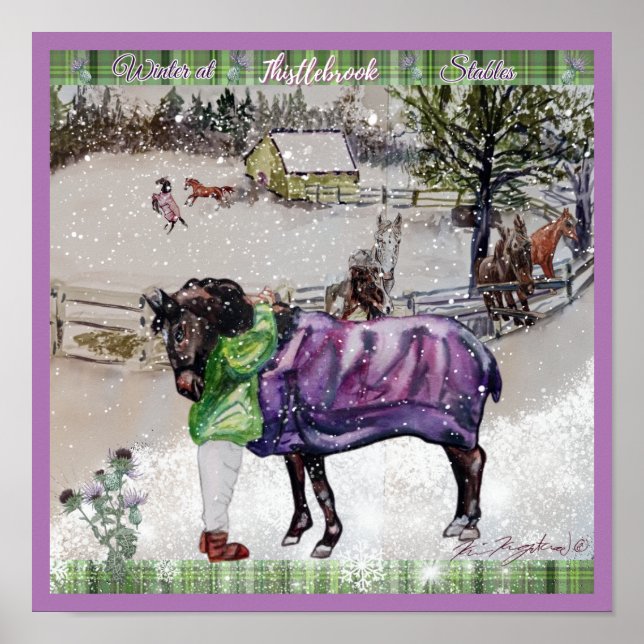 Winter in Thistlebrook Stables Poster (Vorne)