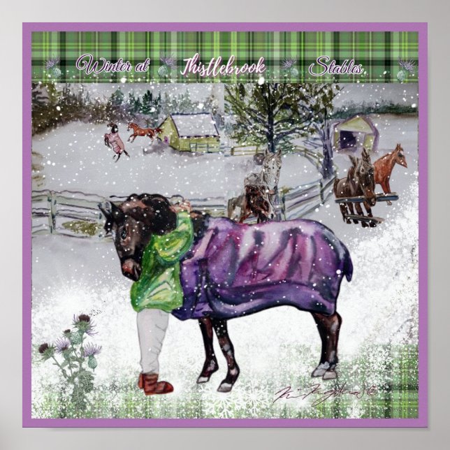 Winter in Thistlebrook Stables Poster (Vorne)