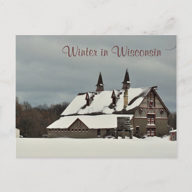 Winter in Wisconsin Feiertagspostkarte (Vorderseite)