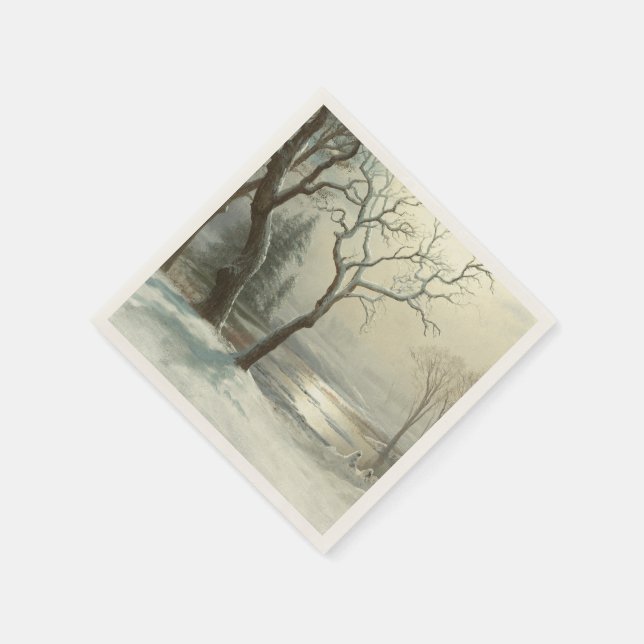 Winter in Yosemite von Albert Bierstadt Serviette (Ecke)