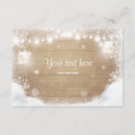 Winter Insert Card Schnee Rustikales Holz Mason Gl