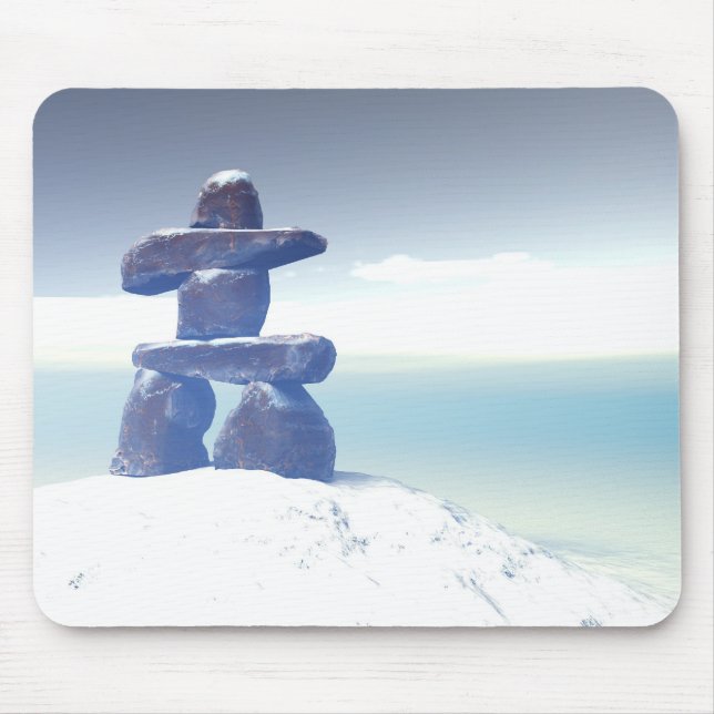 Winter inukshuk Mousepad (Vorne)