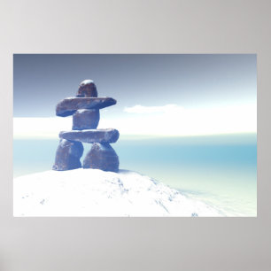 Winter Inukshuk Print Poster