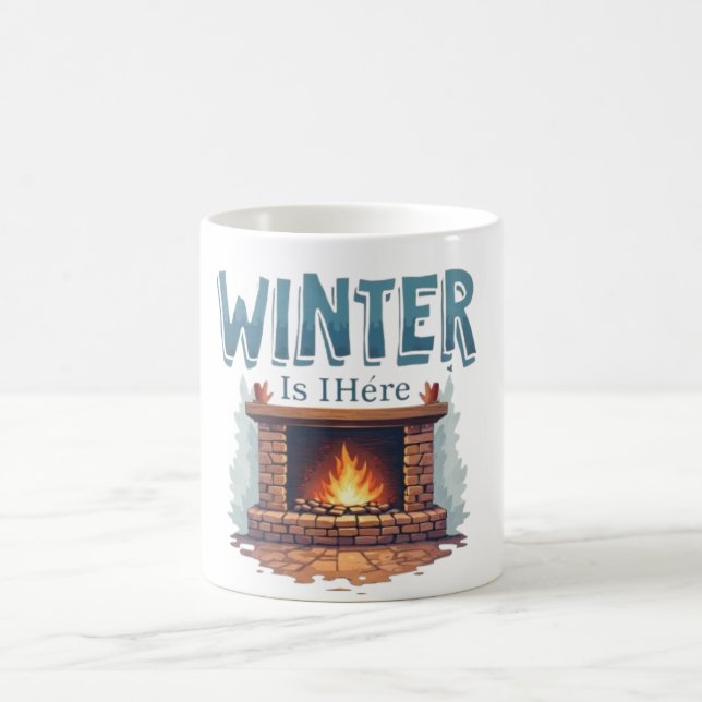 Winter Is Here Fireplace Mug – Cozy Fire Design Kaffeetasse (Mittel)