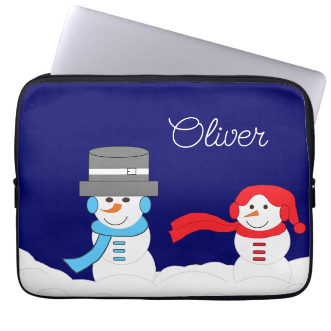 Winter is Snowy:  Dark Blue Laptopschutzhülle (Vorderseite)