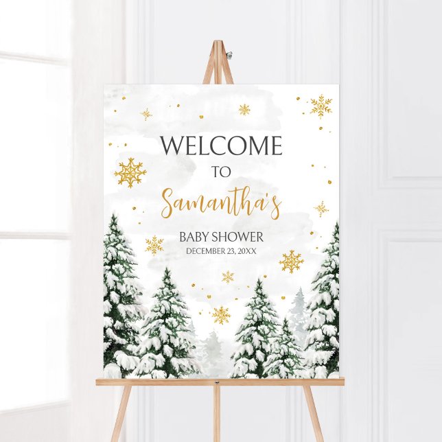 Winter ist es kalt draußen Willkommen Poster (Gender Neutral Snowflake Baby Shower Welcome Sign)