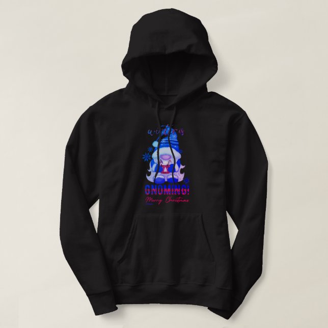 WINTER IST GNOMING lustige Weihnachtsgnome Hoodie (Design vorne)