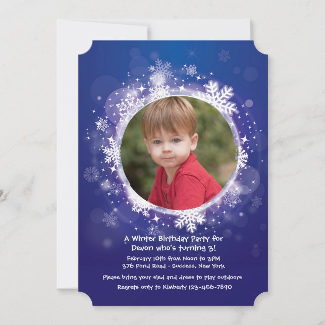 Winter ist hier Foto-Einladung Einladung (Vorderseite)