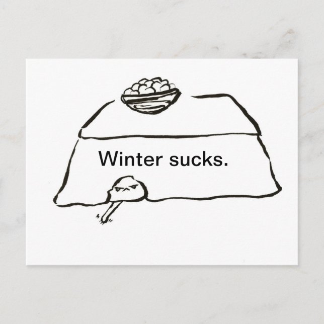 Winter ist zum Kotzen Postkarte (Vorderseite)