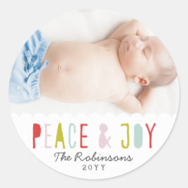 Winter Joy Holiday Runder Aufkleber