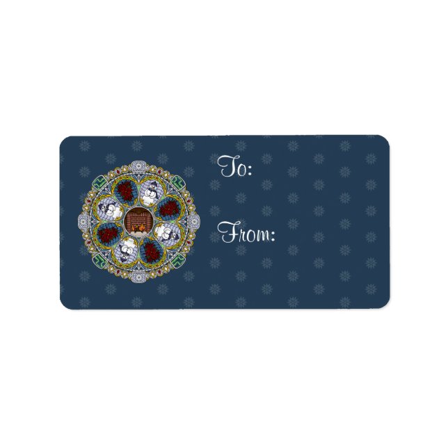 Winter-Jugendstilsiegel Adressaufkleber (Vorne)