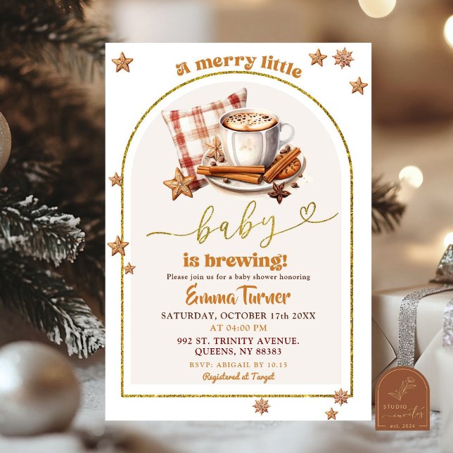 Winter Kaffee Merry Kleine Babydusche Einladung (Von Creator hochgeladen)