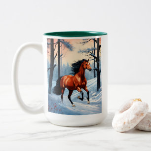 Winter-Kaffeetasse Becher mit gemütlichem Schnee Zweifarbige Tasse