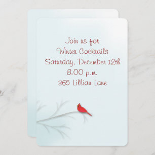 Winter-Kardinal-Editierbare Einladungskarte Einladung