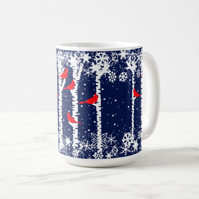 Winter-Kardinal Kaffeetasse (VorderseiteRechts)