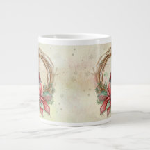 Winter Kardinal mit Poinsettia - Schnee