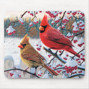 Winter-Kardinal Mousepad