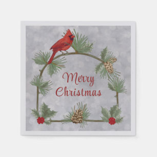Winter Kardinal und Pines Papier Napkin Serviette