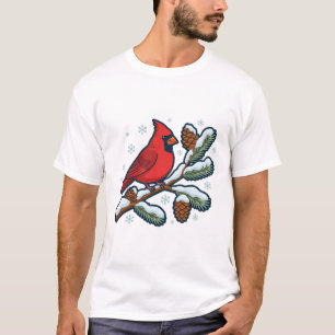 Winter-Kardinal-Vogel-Weihnachtskunst T-Shirt