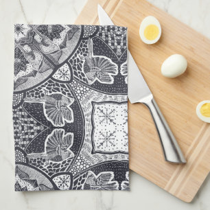 Winter Kardinals Bird Mandala HandGezeichnet Geschirrtuch