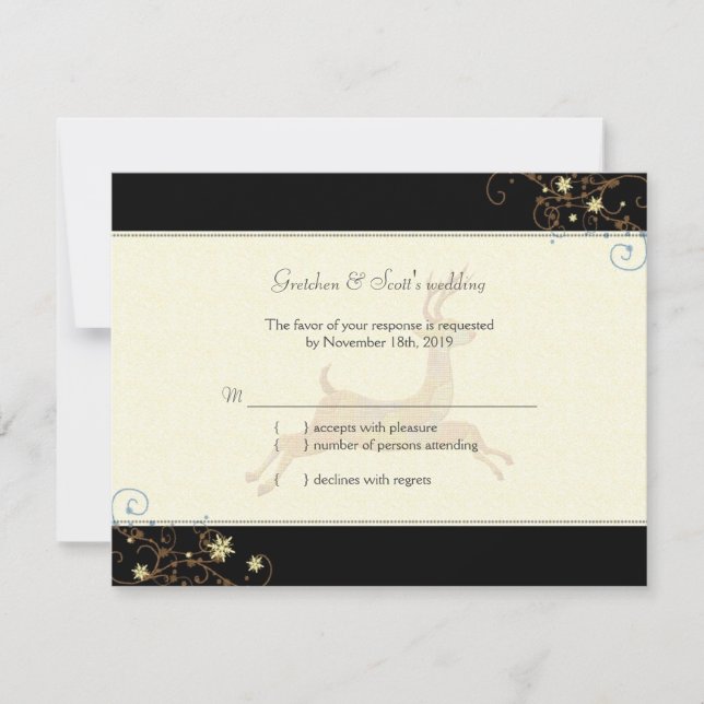 Winter Kariou Wedding RSVP Card (Vorderseite)