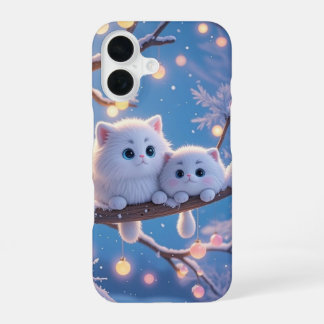 Winter Kawaii Katzen-Handyhülle iPhone 16 Hülle