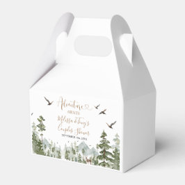 Winter-Kiefer-Abenteuer erwartet Paar-Dusche Geschenkschachtel