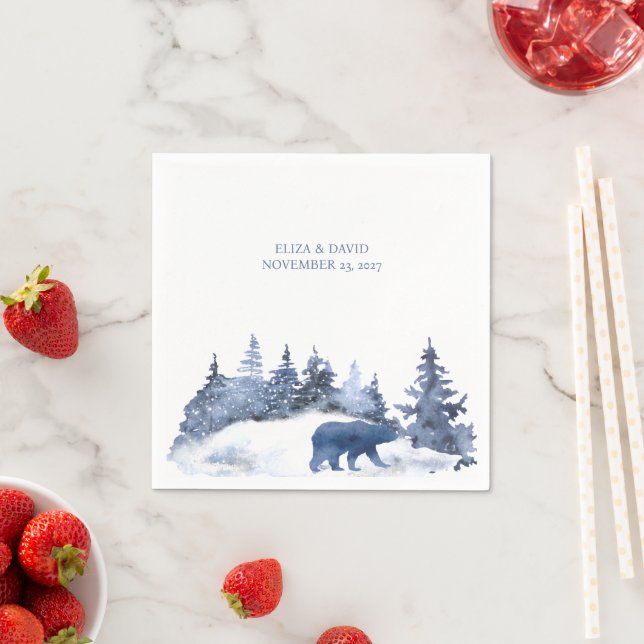 Winter-Kiefern Aquarell  Serviette (Beispiel)
