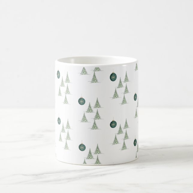 Winter-Kiefern-Geschenkpapier Kaffeetasse (Mittel)