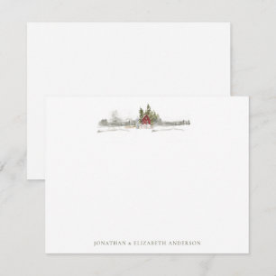 Winter-Kieferwald-Minimalist-Notizkarte Mitteilungskarte