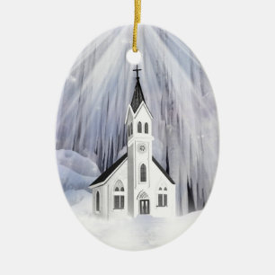 Winter-Kirche Keramik Ornament
