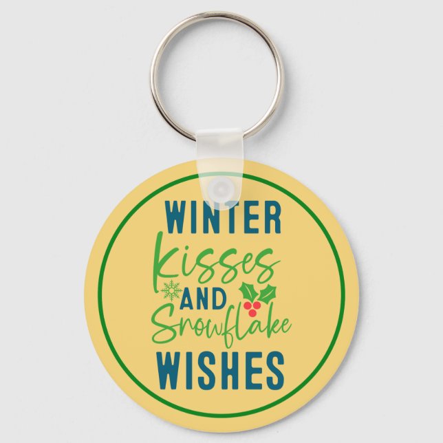 Winter Kisses And Snowflake Wishes-51963 Schlüsselanhänger (Vorderseite)