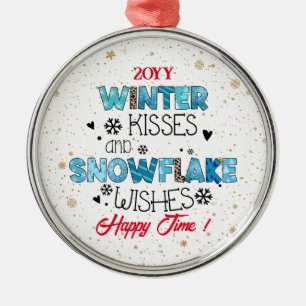 Winter Kisses individualisieren Ornament Aus Metall