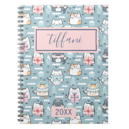 Winter Kitty Cats Spiral Foto Notebook Notizblock