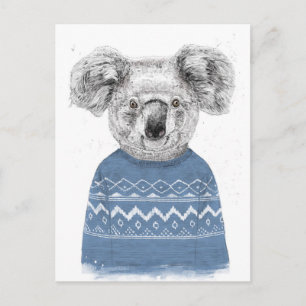 Winter koala postkarte