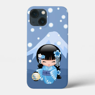 Winter Kokeshi Doll - Blue Mountain Geisha Girl Case-Mate iPhone Hülle