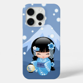 Winter Kokeshi Doll - Blue Mountain Geisha Girl Case-Mate iPhone Hülle