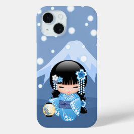 Winter Kokeshi Doll - Blue Mountain Geisha Girl Case-Mate iPhone Hülle