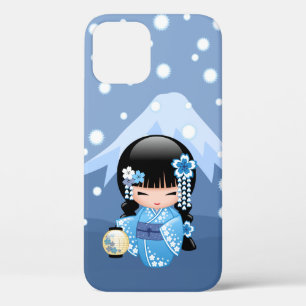 Winter Kokeshi Doll - Blue Mountain Geisha Girl Case-Mate iPhone Hülle