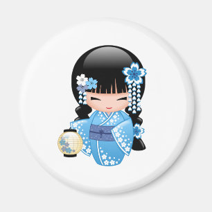 Winter Kokeshi Doll - Niedliches japanisches Geish Magnet