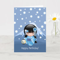Winter Kokeshi Puppe - alles- Gute zum